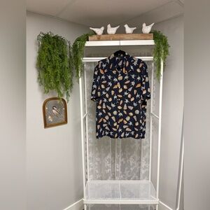 Vintage Seashell Hawaiian Button Down Shirt | Tulliano 100% Silk | Size Large